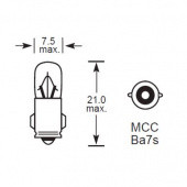 BA7S PEANUT: BA7S Single contact cap 7mm diameter 'Peanut' base from £0.01 each